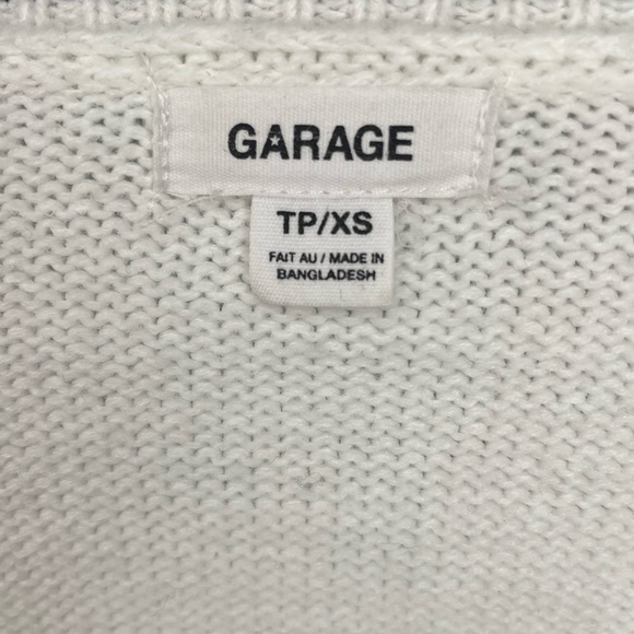 White knitted sweater with black stripe on the v-neck - Picture 3 of 3